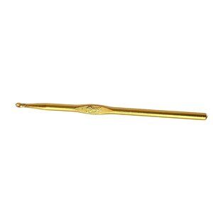 Boye Size I Aluminum Crochet Hook Vintage Made In USA Gold Color